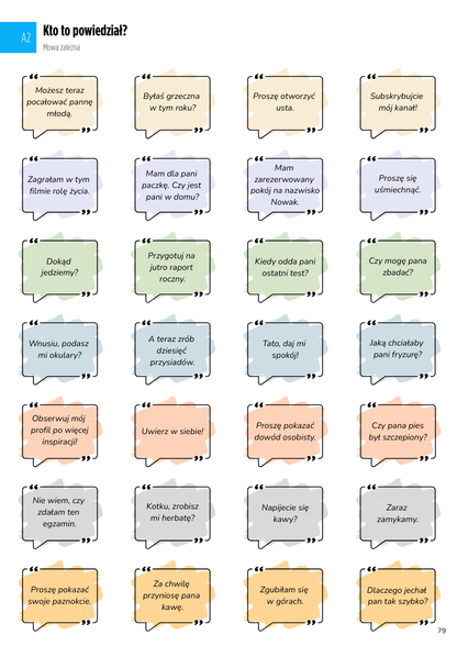 odkryj czasownik A1-A2 example page