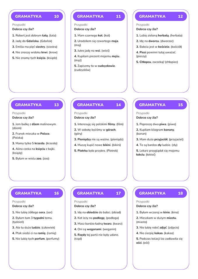 quiz językowy: złap polski za rogi example page